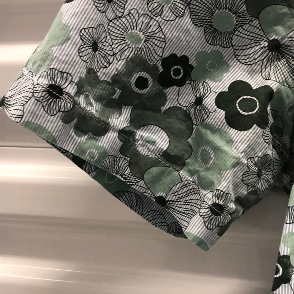Floral Green and Blue Men's short sleeve Shirt - Picture 2 of 5